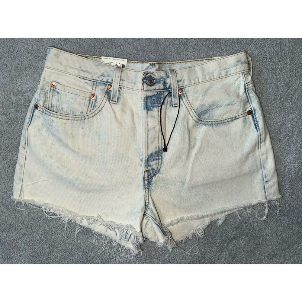 NWT Levi's 501 High Rise Cutoff Denim Shorts Womens Size 30 Frayed Raw Hem